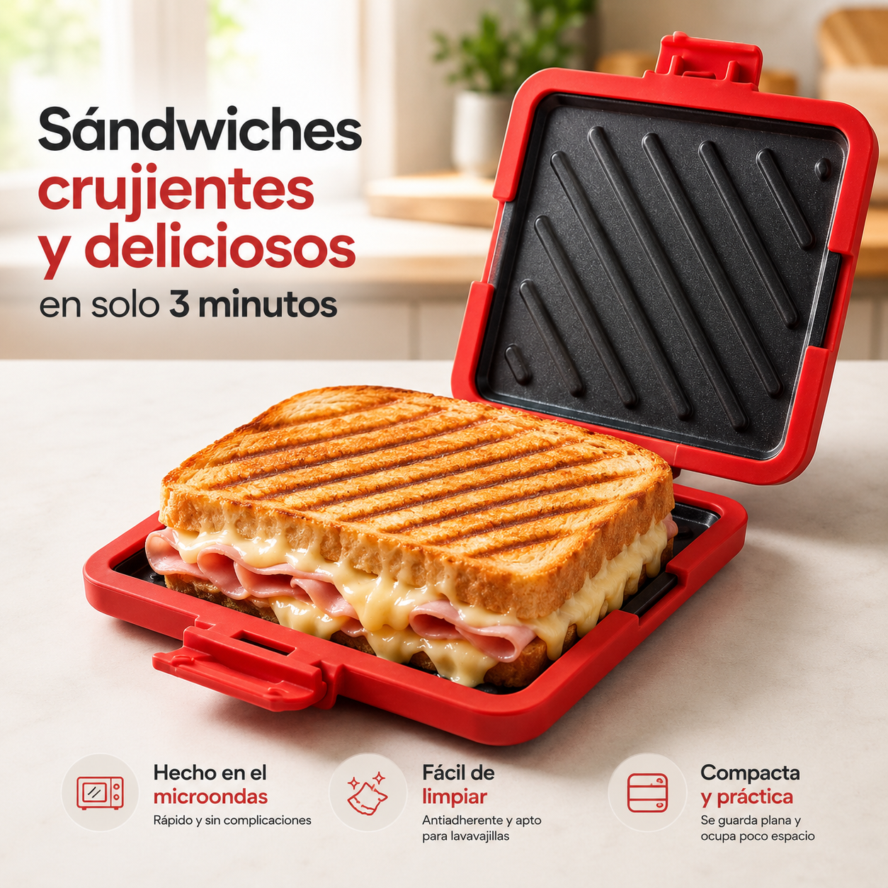Sandwichera de microondas - Al instante y sin esperas -
