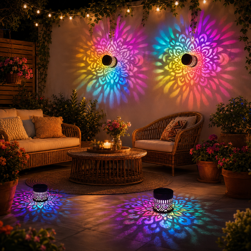 Luz solar decorativa efecto mandala LUXORHOME