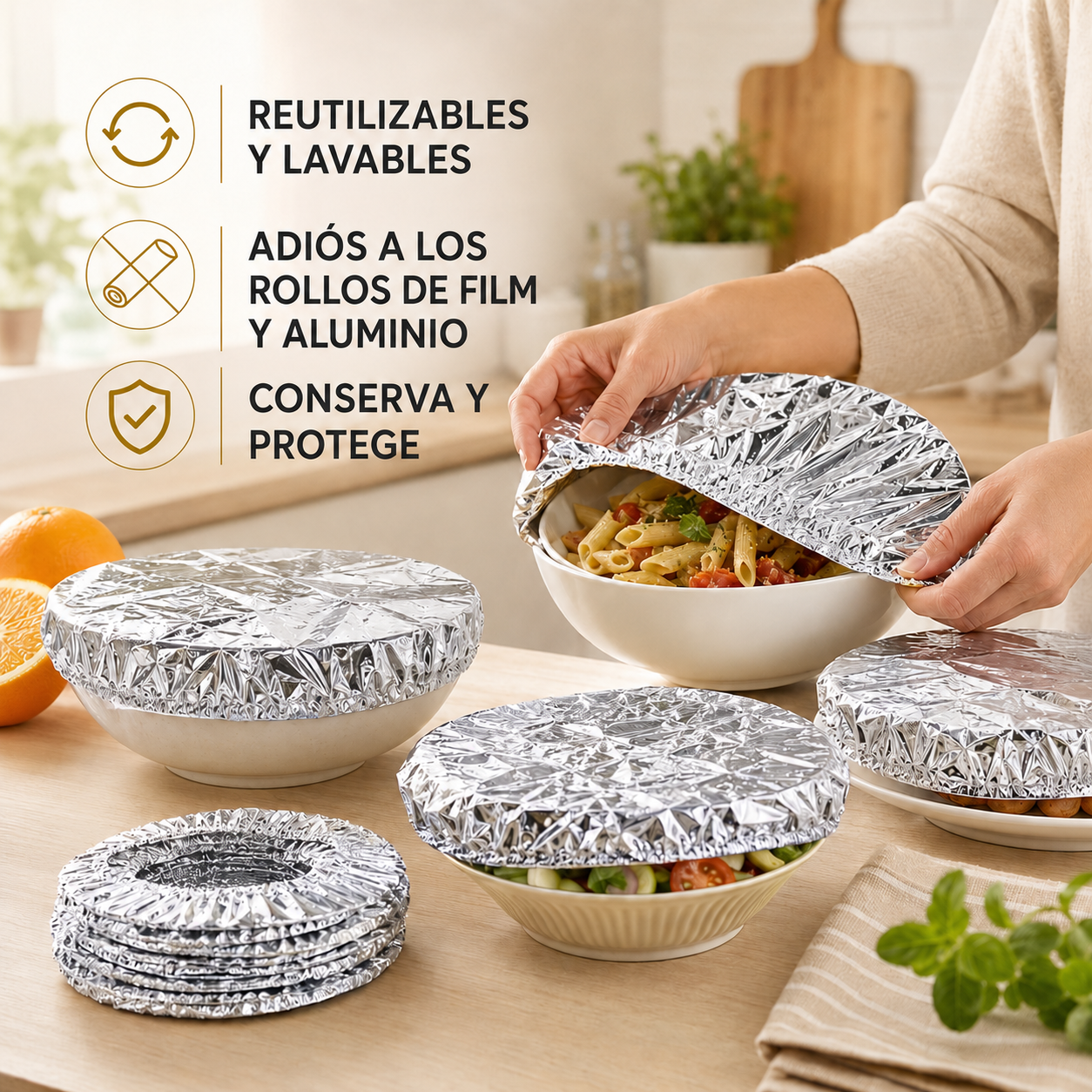 Tapas reutilizables para alimentos FlexCover™