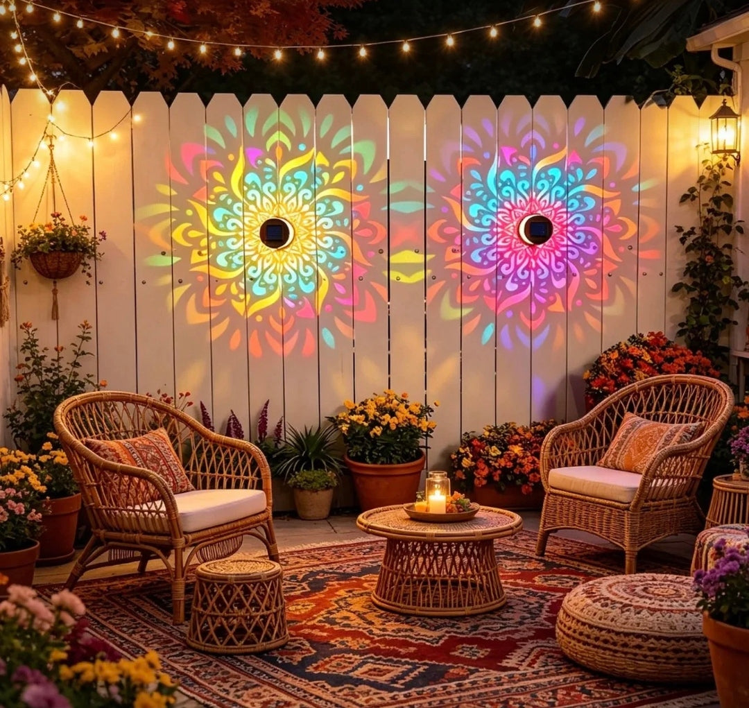 Luz solar decorativa efecto mandala LUXORHOME