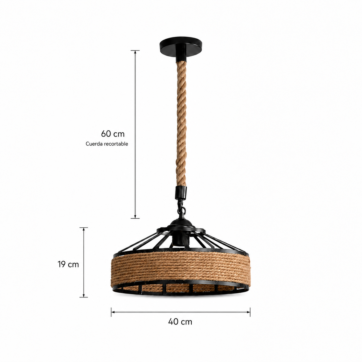Lámpara rústica LUXORHOME | Bombilla Led incluida